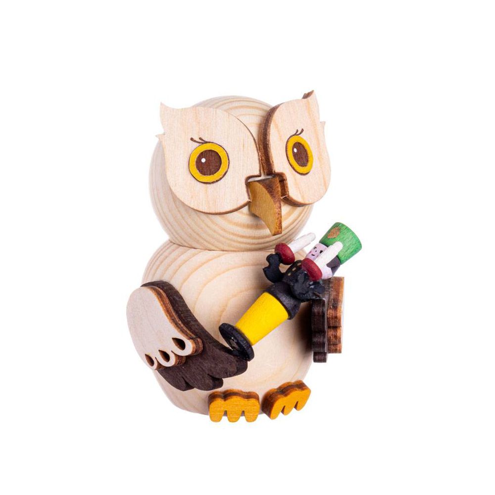 wooden figurine Mini Owl with Miner