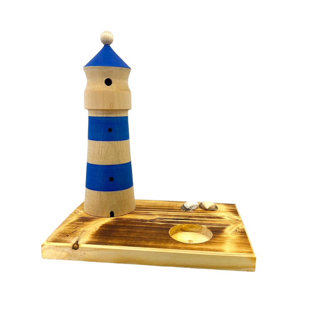 incense figure Lighthouse with Tealight Holder, blue
