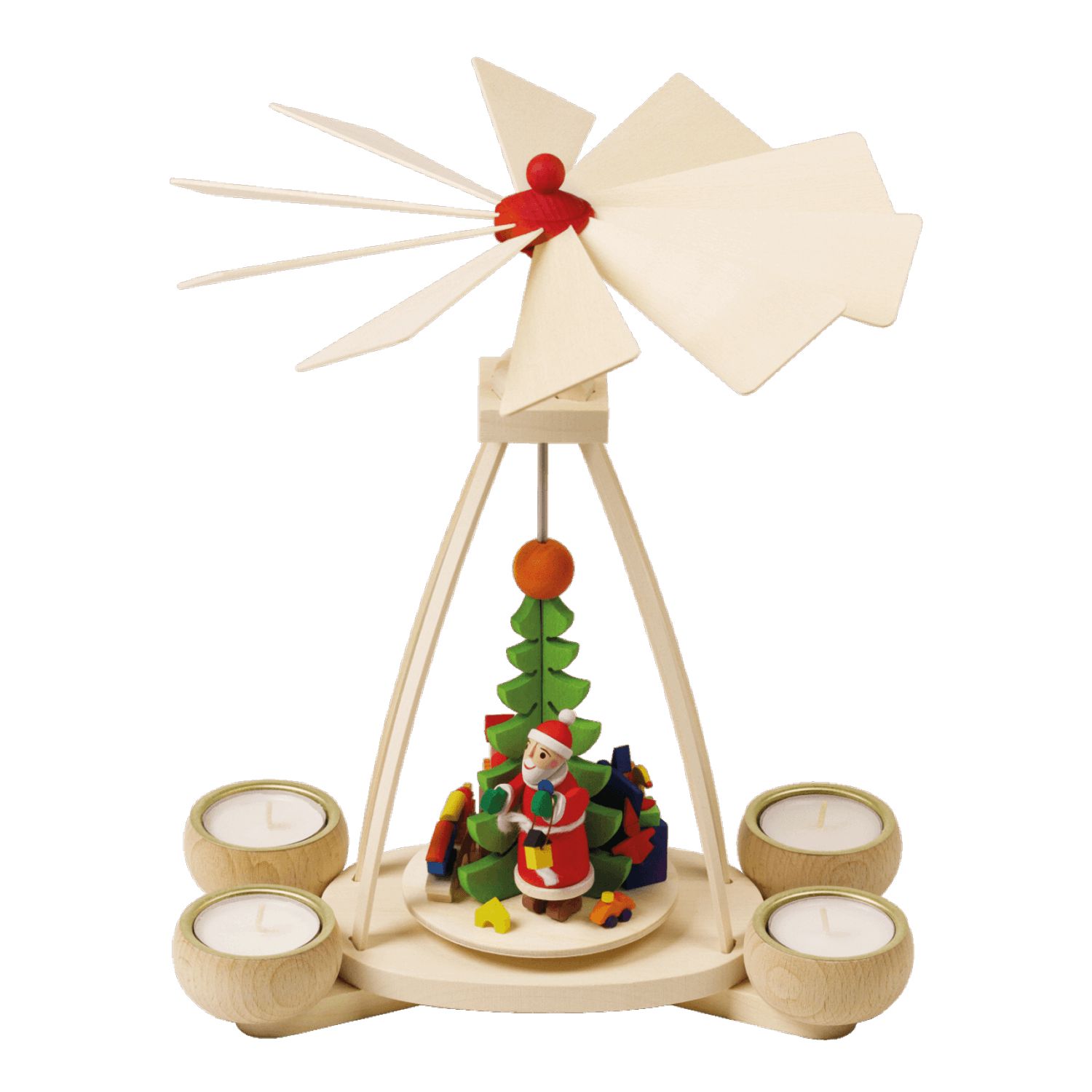 Teelichtpyramide Weihnachtsmann