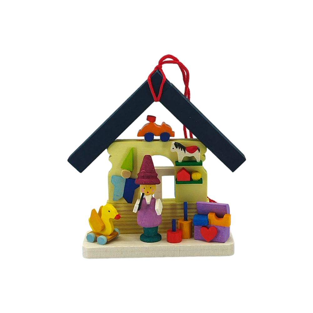 Tree hanging house gnome with toys