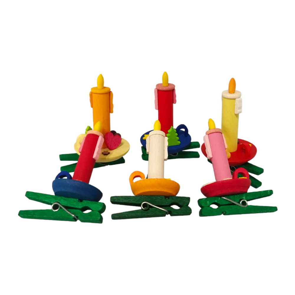 Candles on clip 6 pcs.