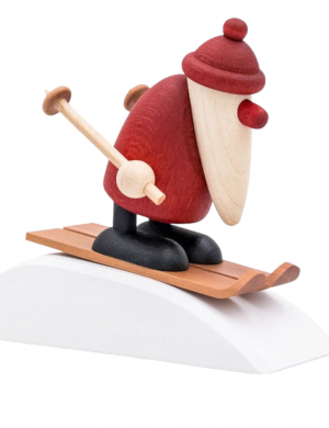Santa Claus on skis with hill, miniature set 8