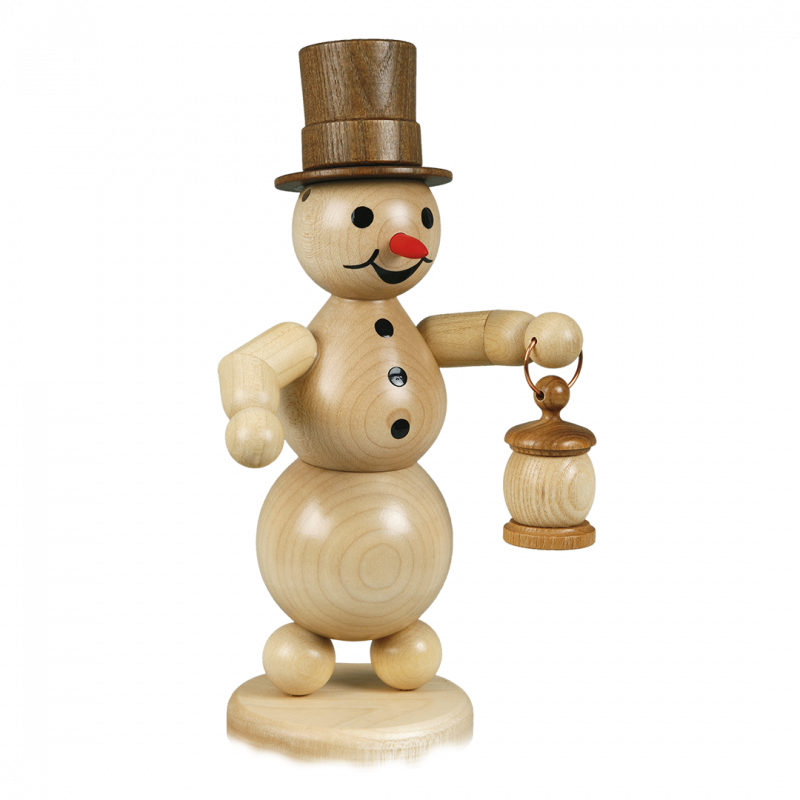 Smoker snowman with lantern