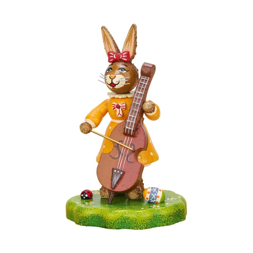 Hubrig collectible figures - rabbit musician girl with double bass