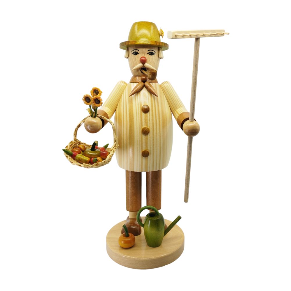 Smoking man gardener large, natural