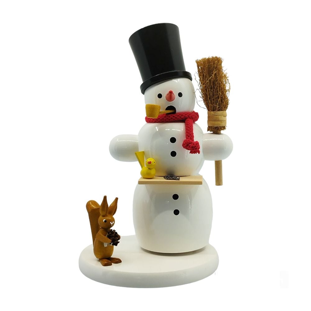 Smoker snowman with squirrel