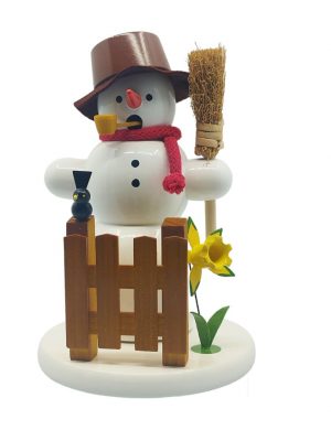 Smoker snowman with daffodil