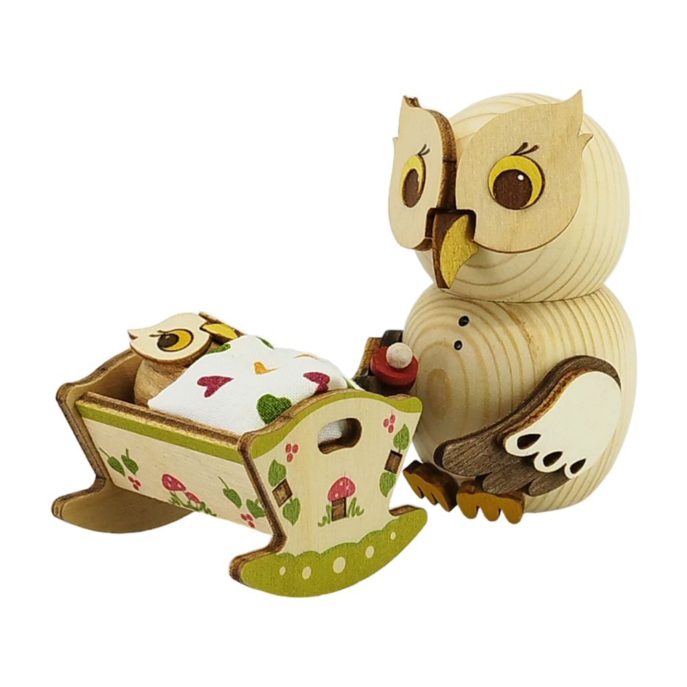 Mini owl with baby cradle