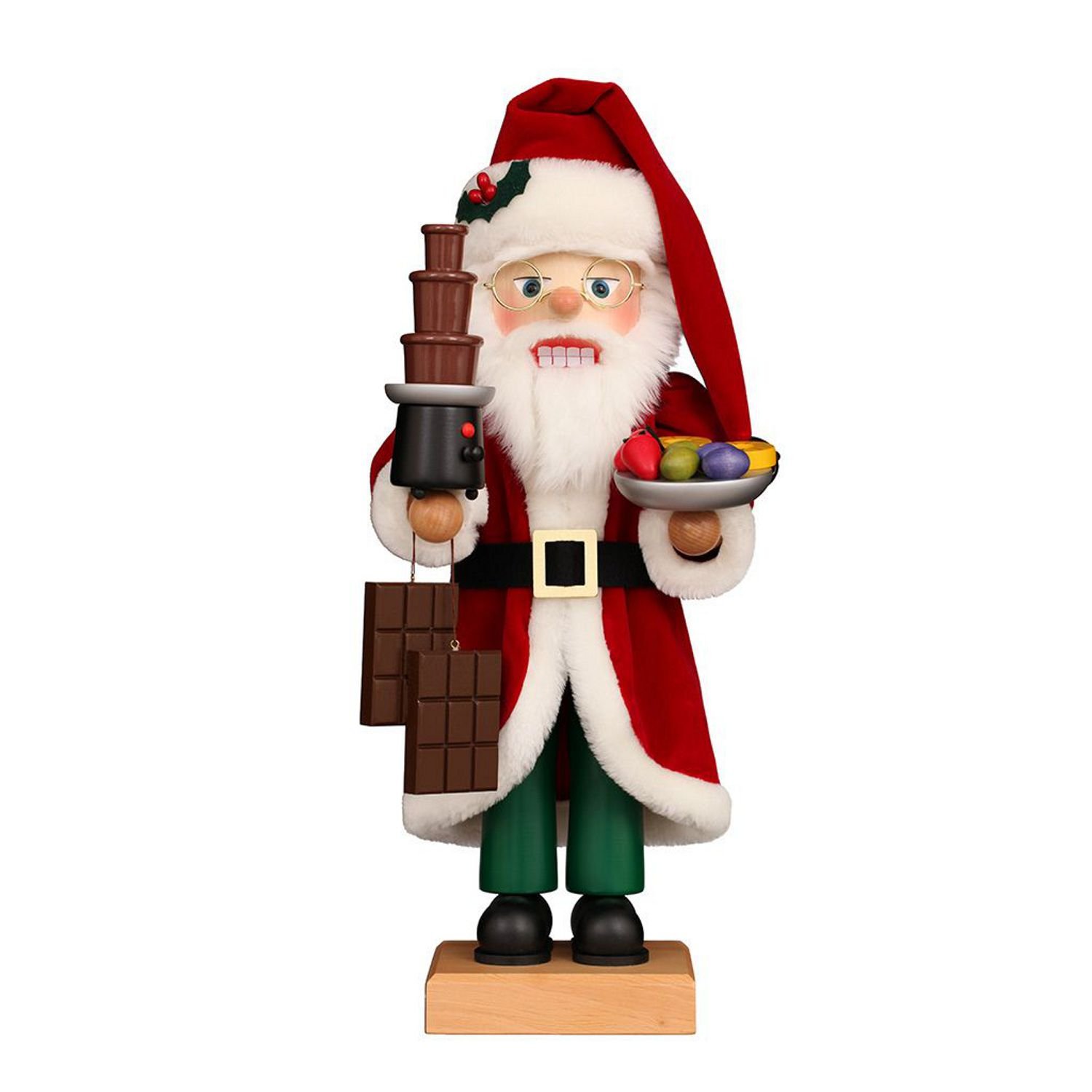 Nutcracker Santa Claus with chocolate fountain