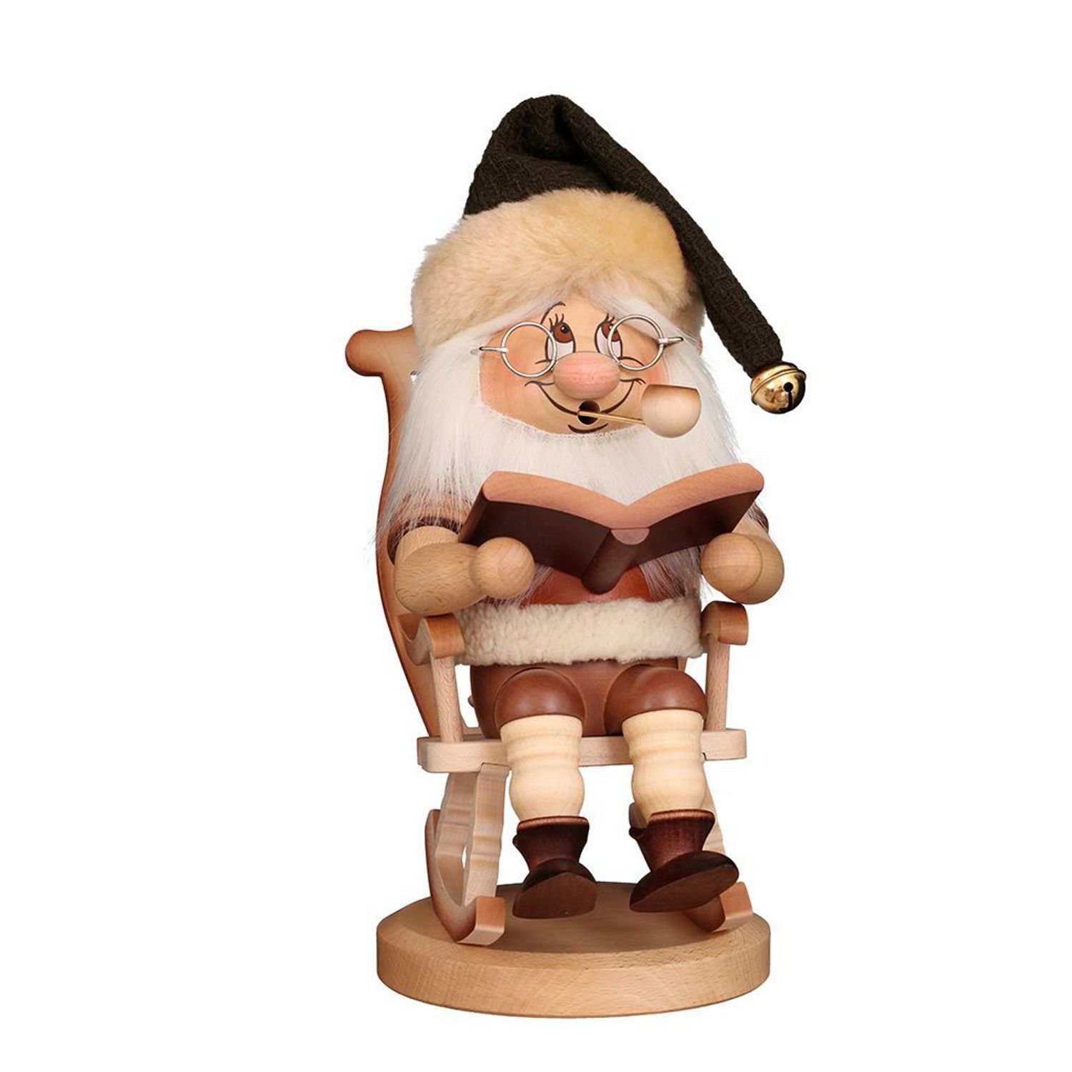 Smoking figure gnome in a rocking chair