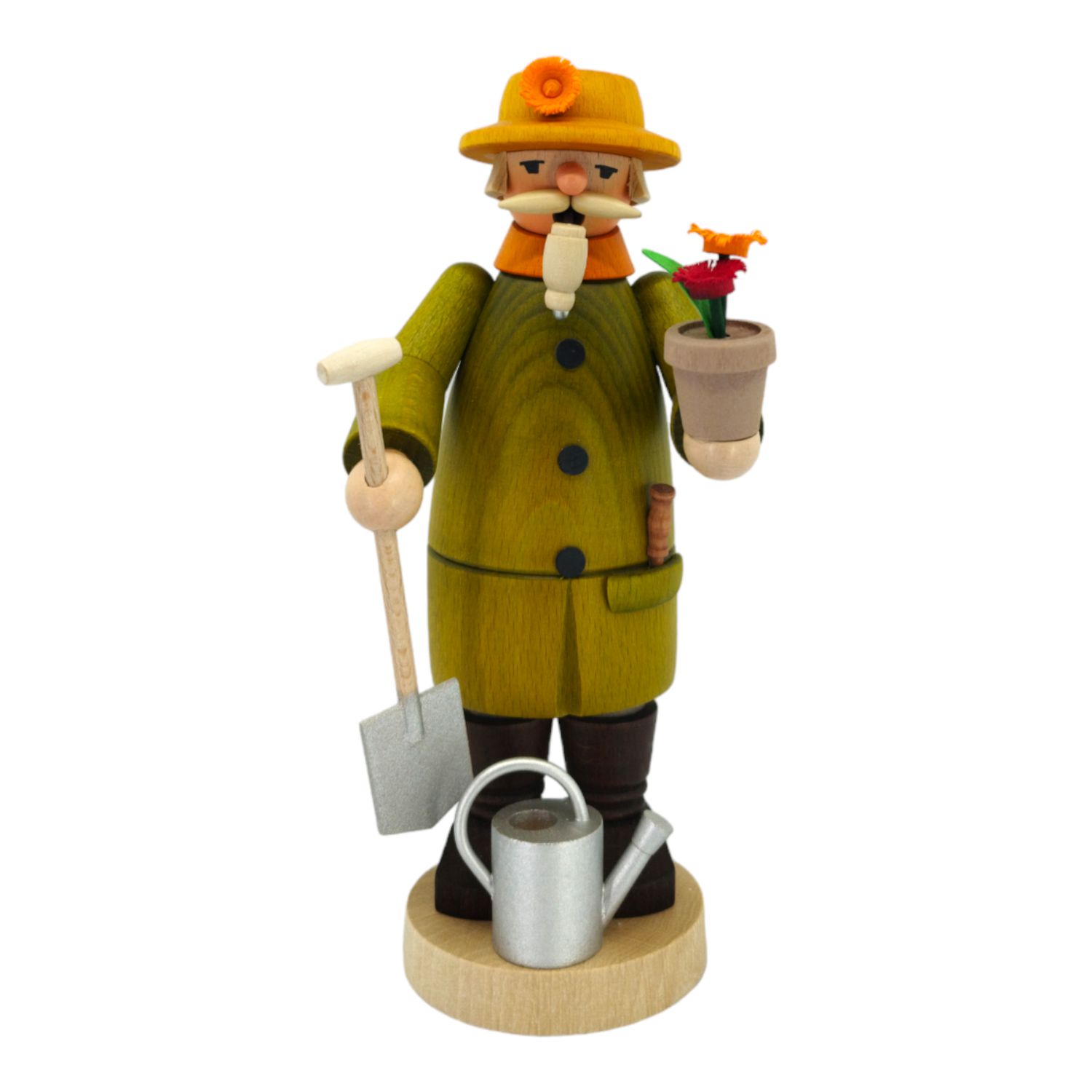 Smoking man gardener, colored