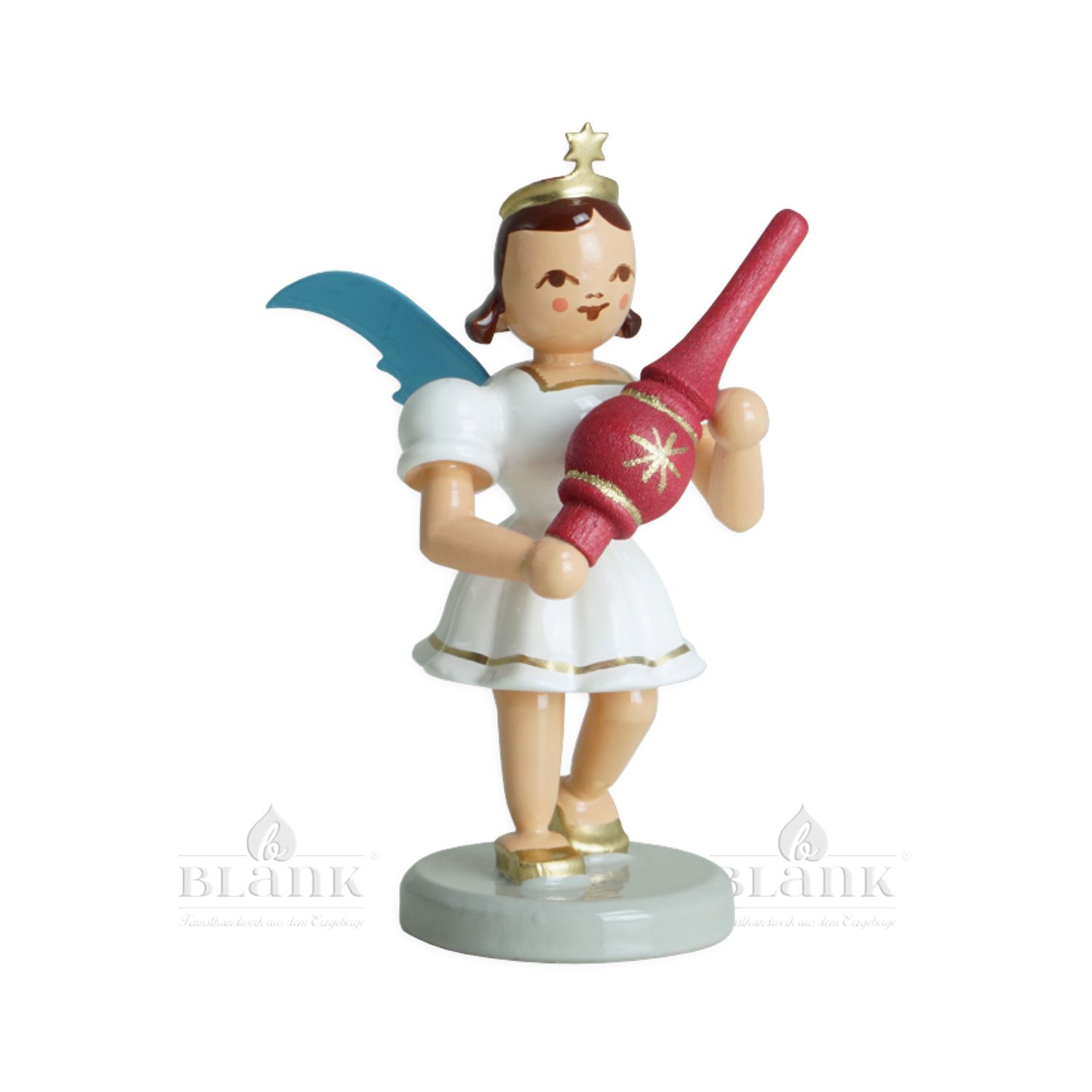 Blank Short skirt angel with Christmas tree topper, colored