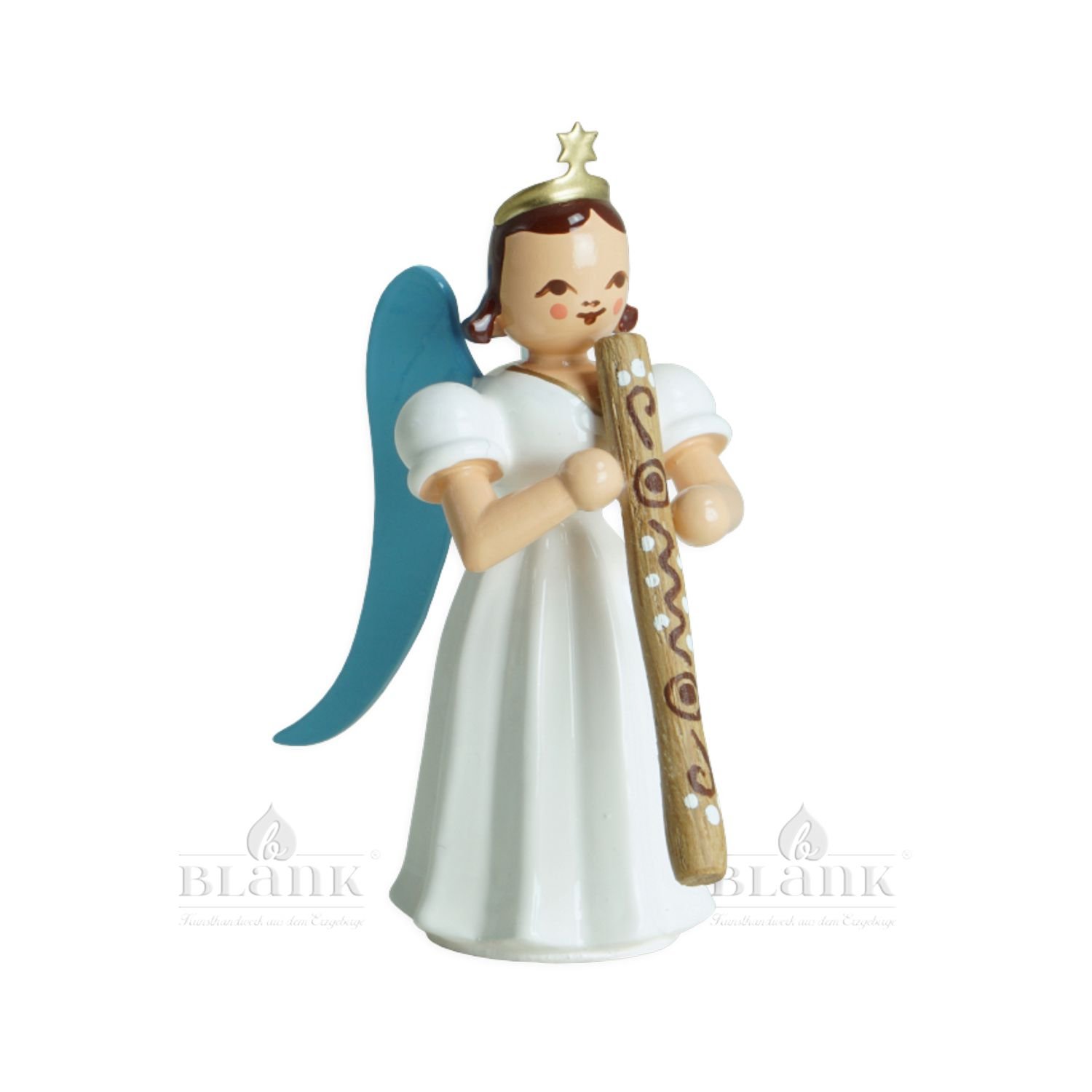 Blank long-robed angel with didgeridoo, colored