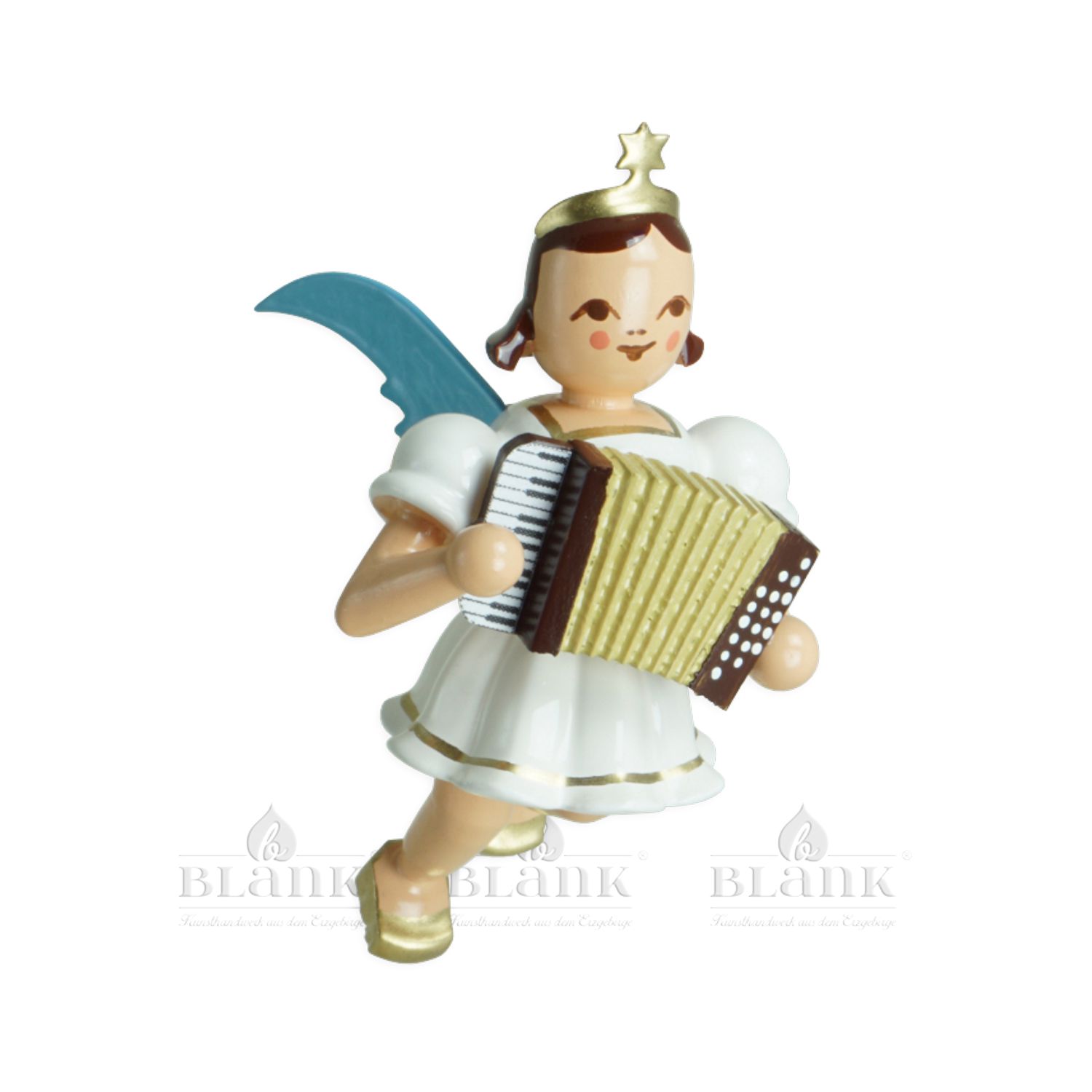 Blank Floating angel with accordion, colored
