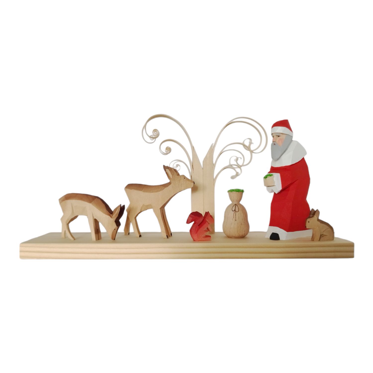 Santa Claus with forest animals
