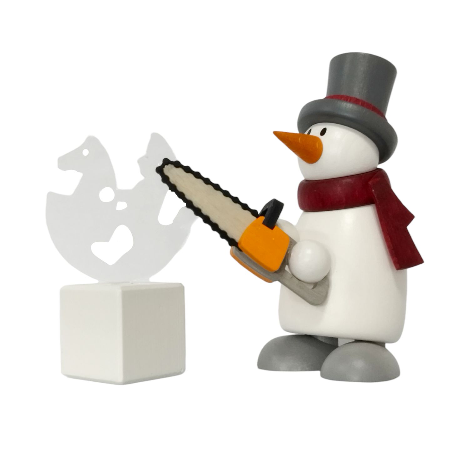 Figure with heart, Fritz with ice sculpture
