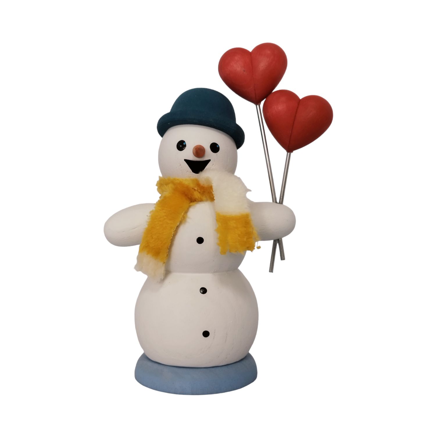 Smoker snowman with hearts