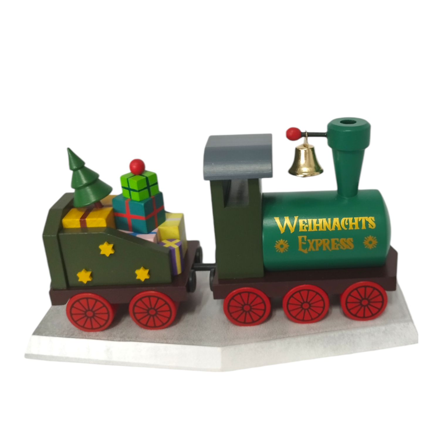 Smoking locomotive Christmas Express