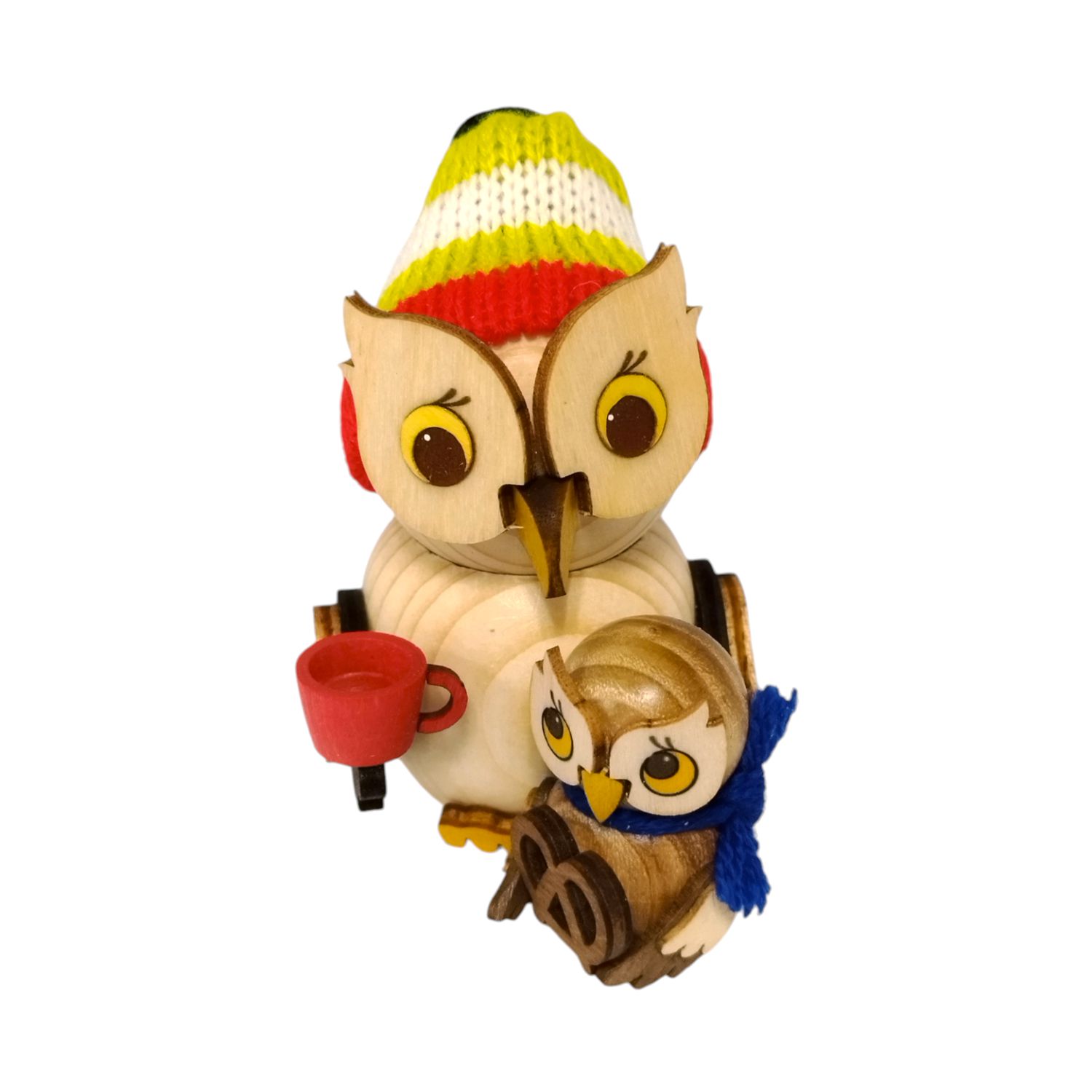Wooden figure mini owl Christmas market visit
