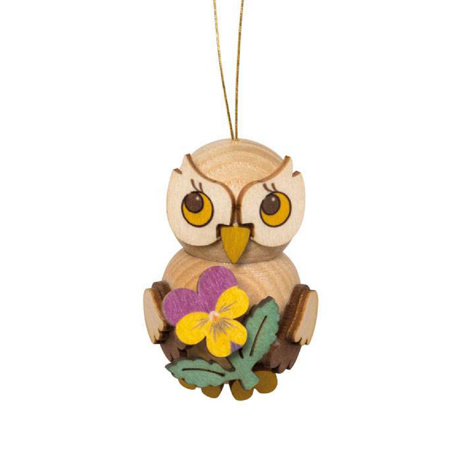 Hanging owl child with flower
