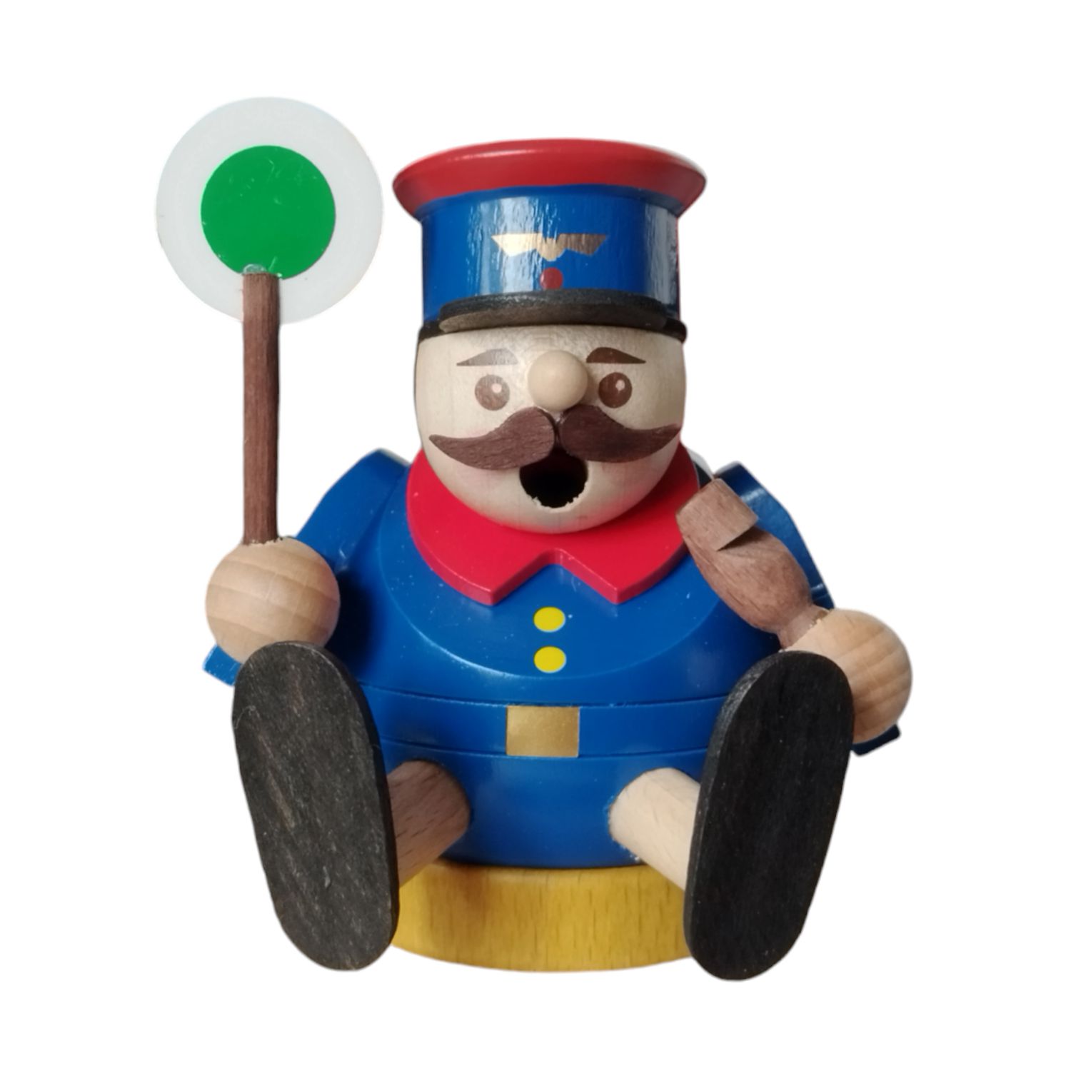 Mini ball smoker railwayman, sitting