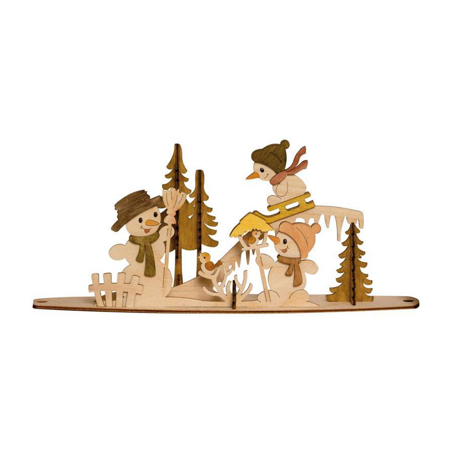 Replacement motif for tealight arch with smoked fir, snowman