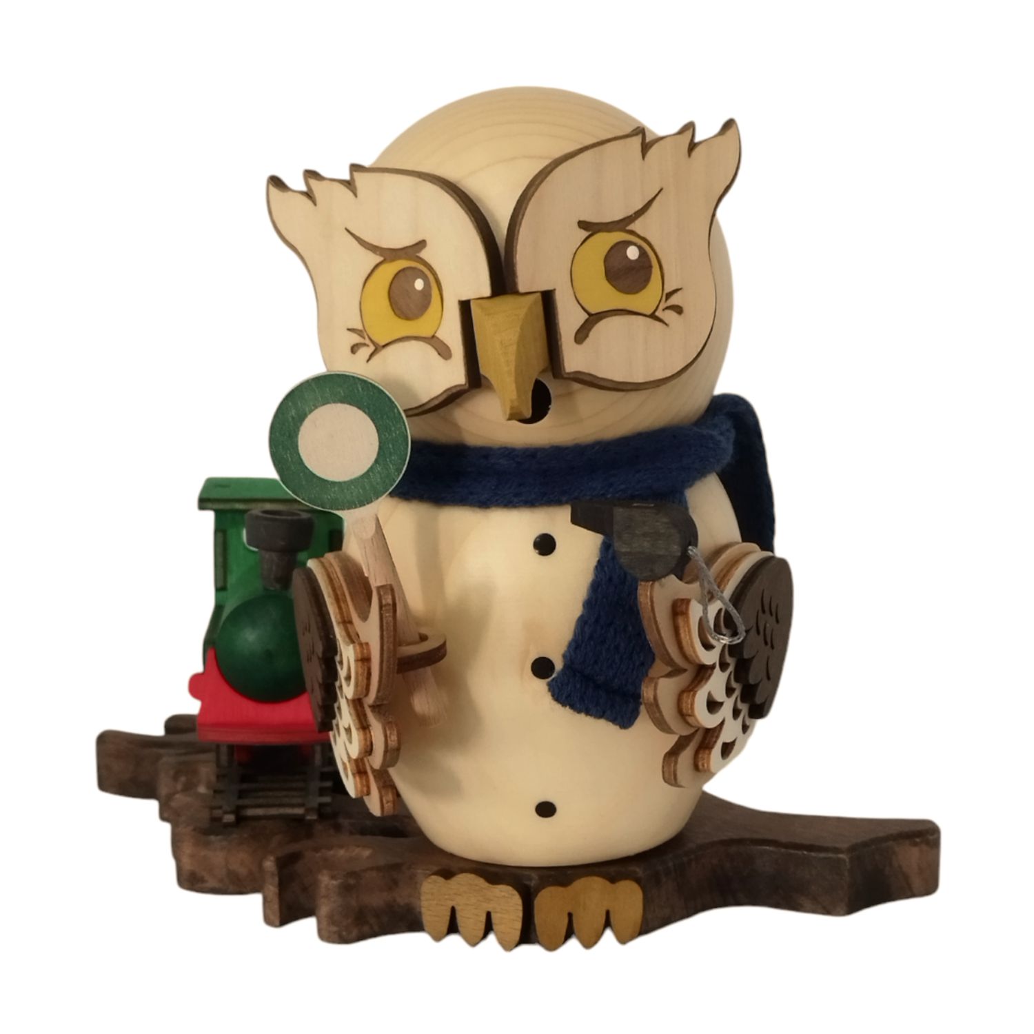 Smoking figure owl railway