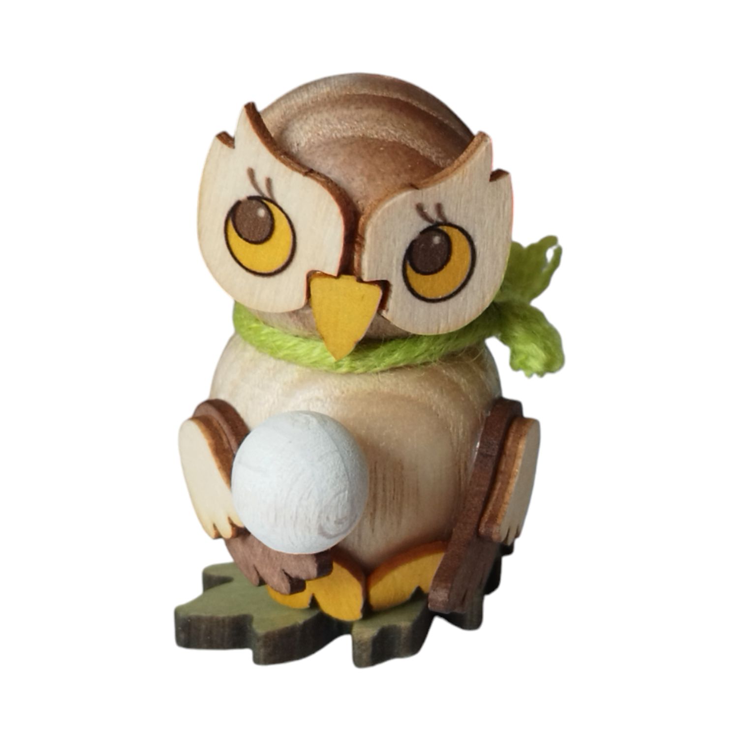 Owl child with snow globe