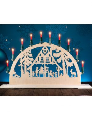Narva candle arch chain with 10 mini candles, red