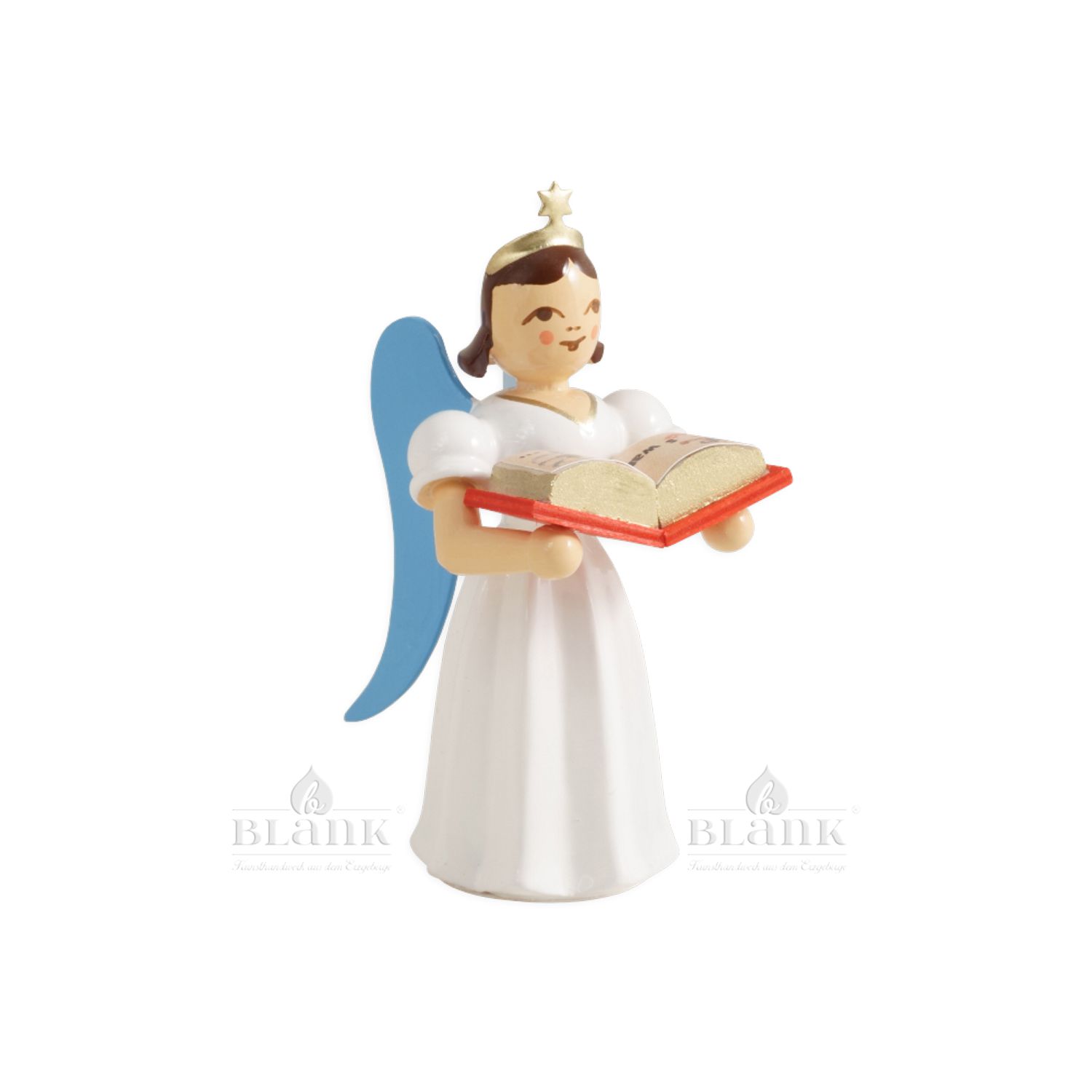Blank long skirt angel with Fairy Tale Book, colored