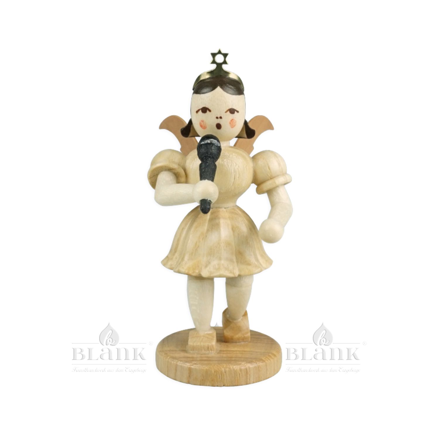 Blank short skirt angel with microphone, natural