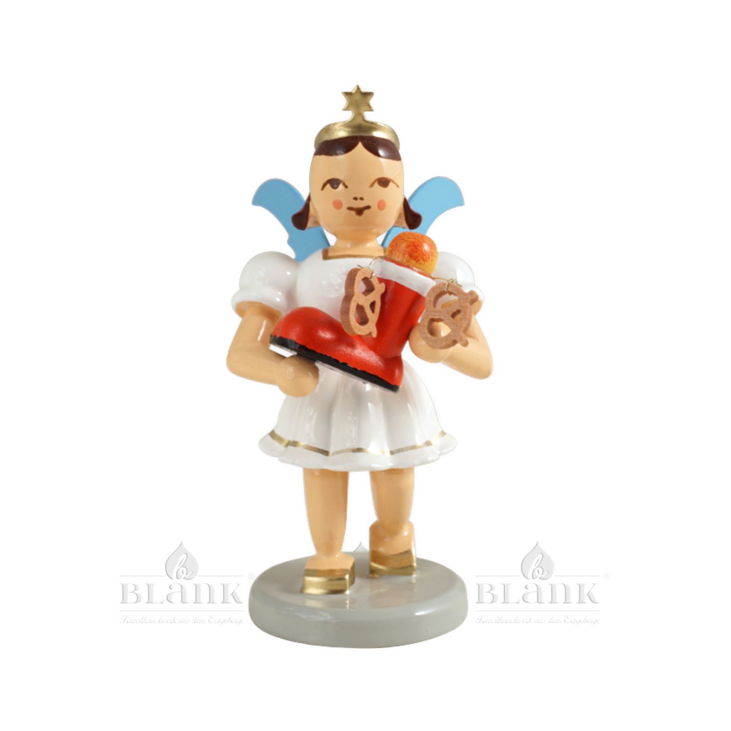 Blank short skirt angel with Santa boot, colored