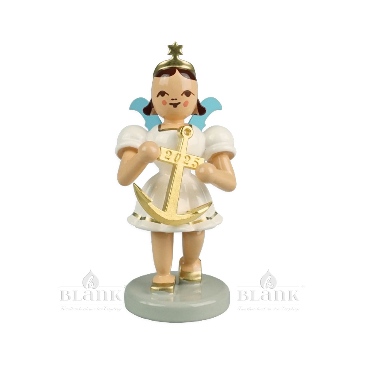 Short-skirt angel with anchor, colored