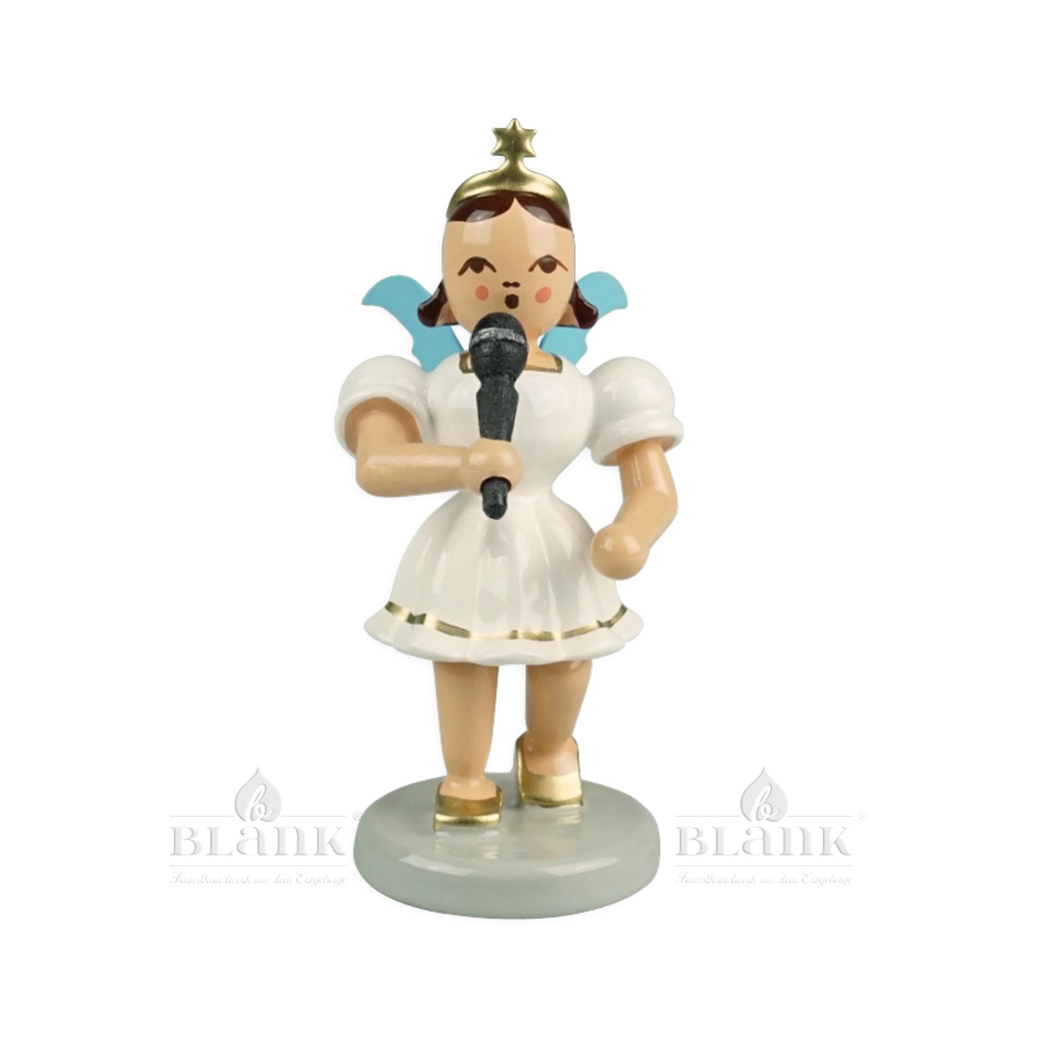 Blank short skirt angel with microphone, colored