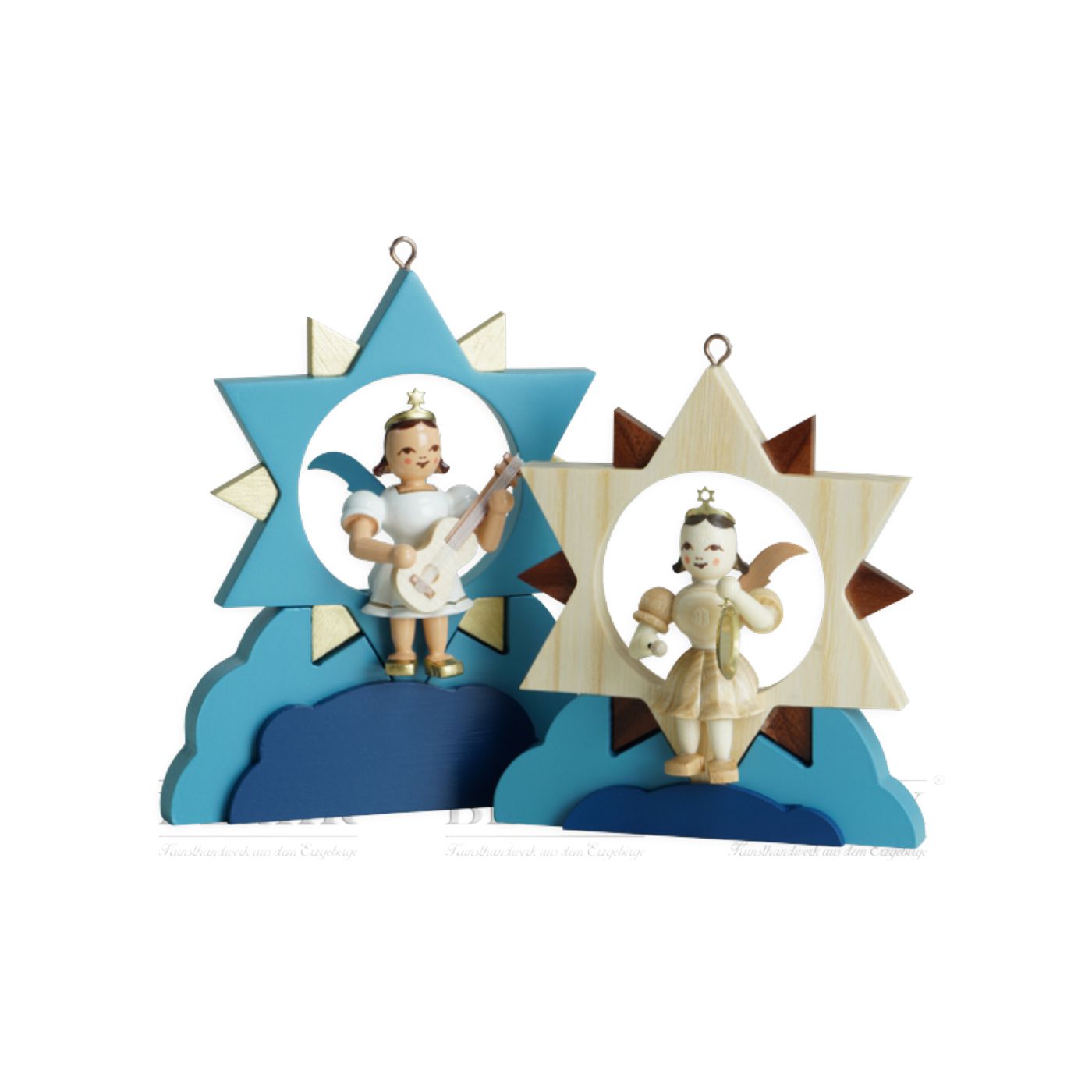 Blank star holder for angel in star, colored