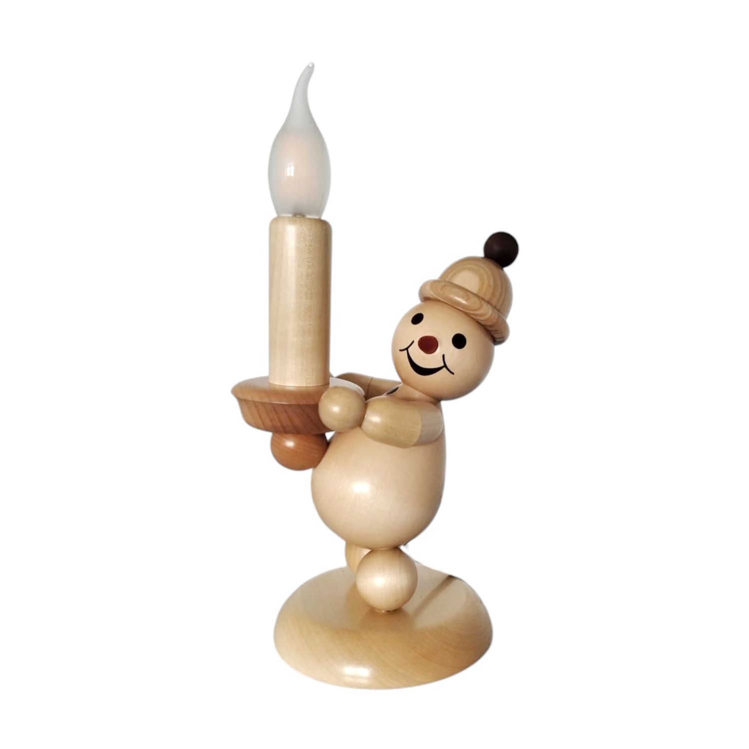 Snowman Junior with candle, electric