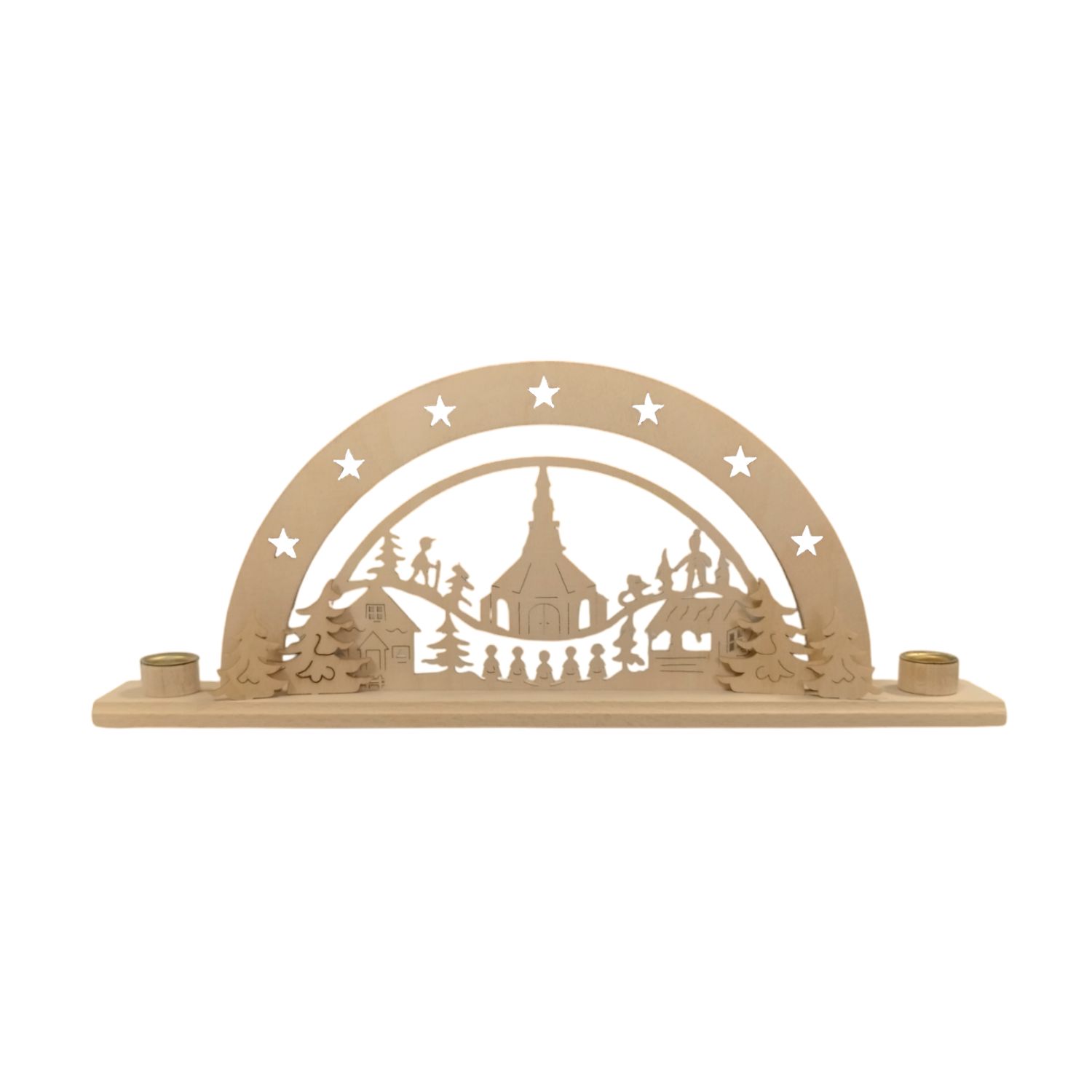Star arch church and carolers