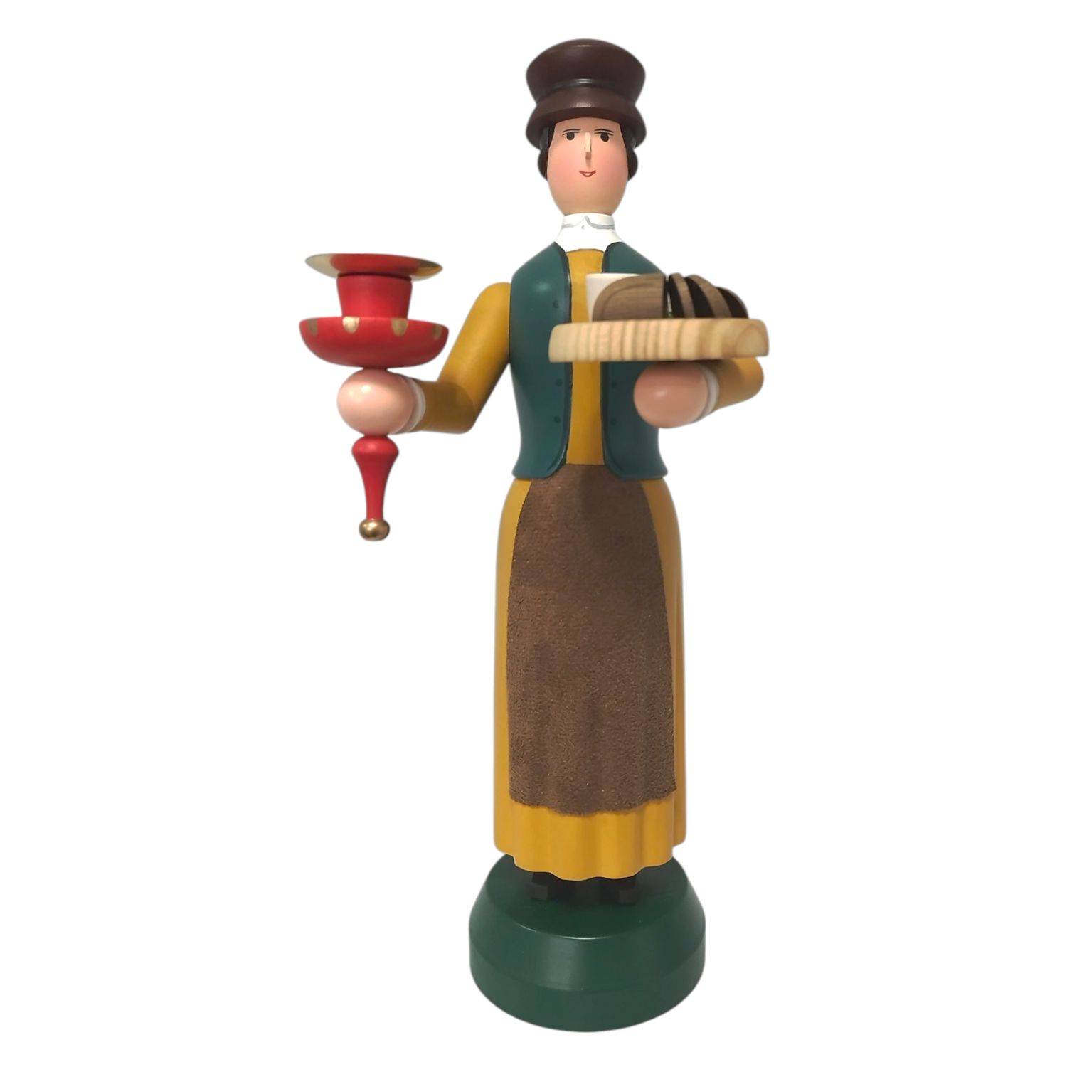 Candle holder Annaberg traditional costume figure hathouse woman