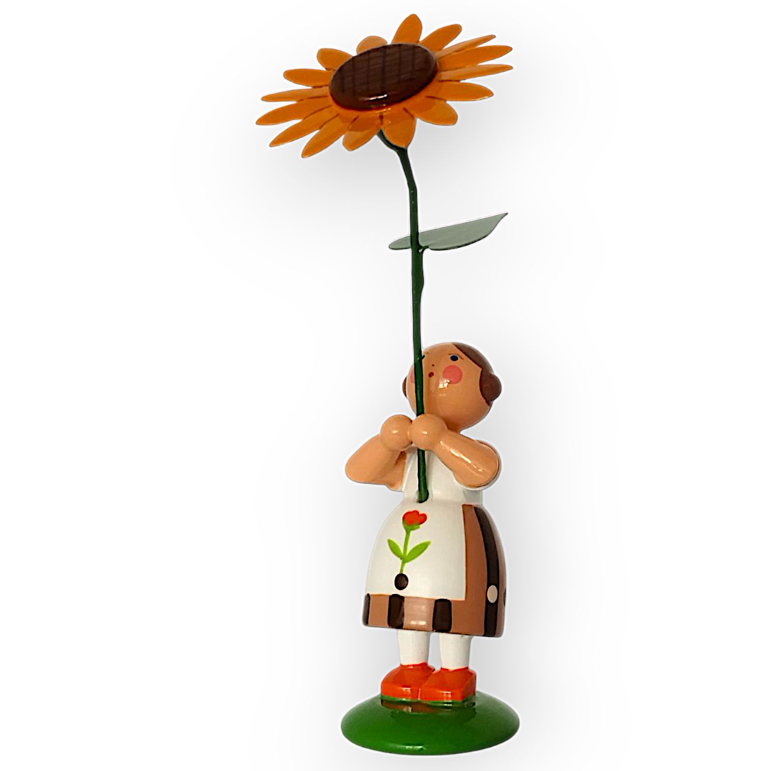 Flower child girl with sunflower
