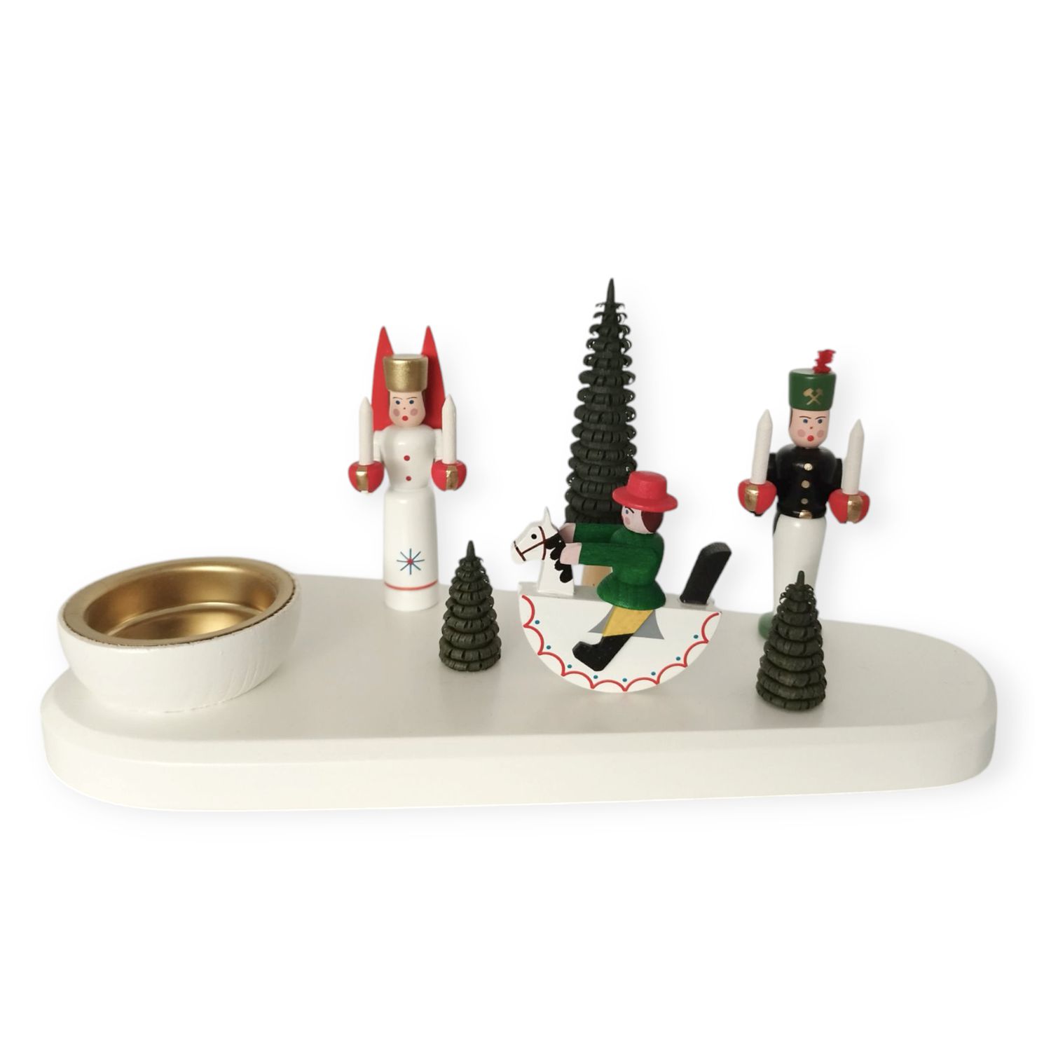 Tealight holder angel and miner, colorful