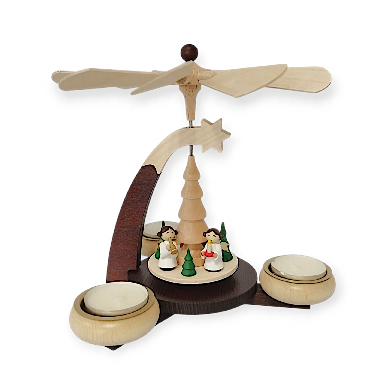 Design tealight pyramid Santa Claus with angels