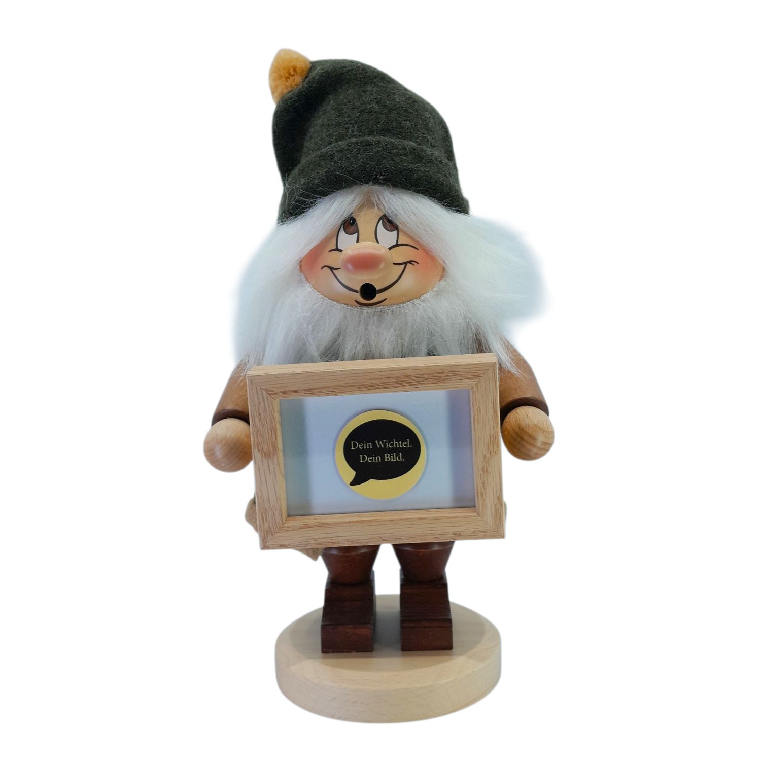 Smoking man gnome with picture frame