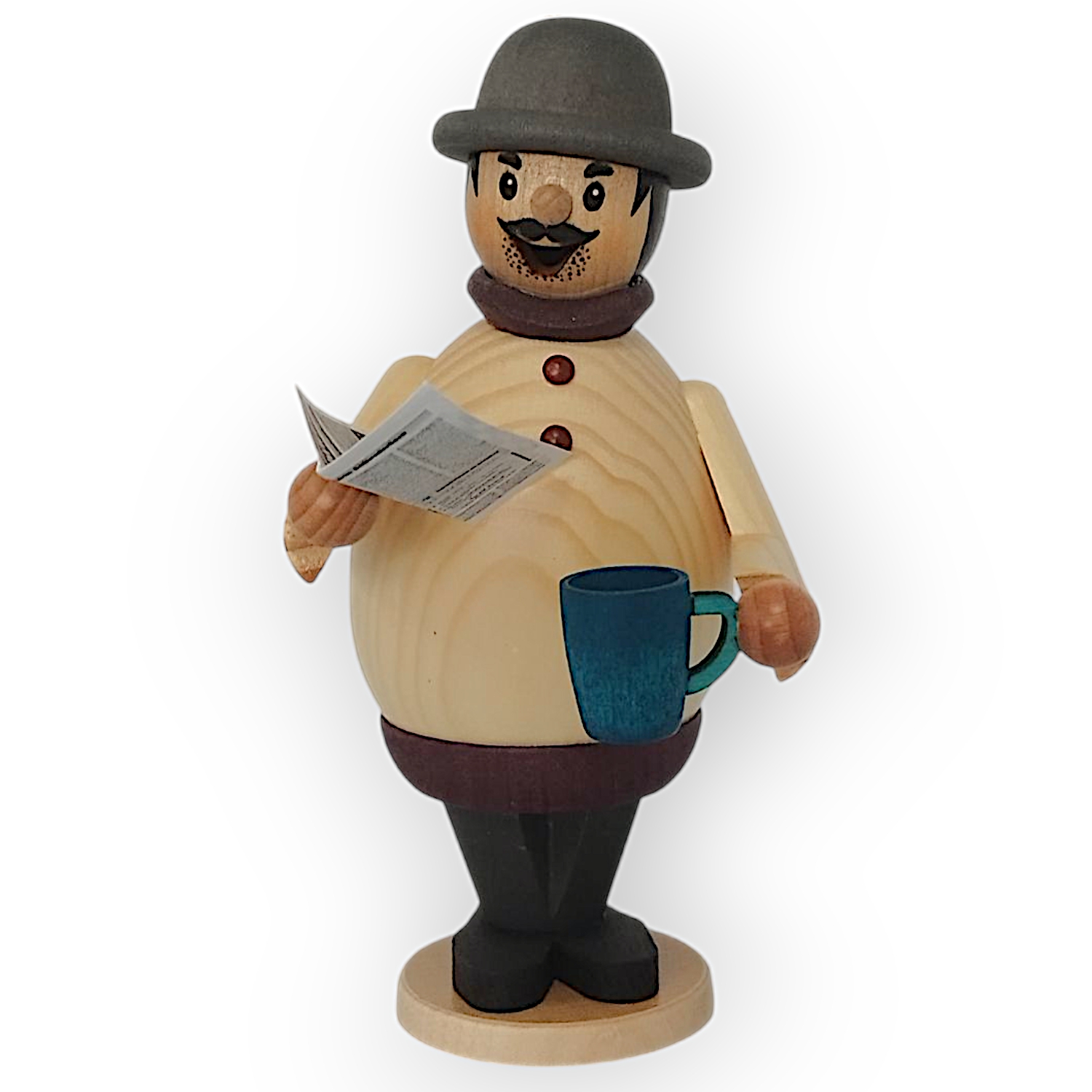 Smoking man Max reading the newspaper