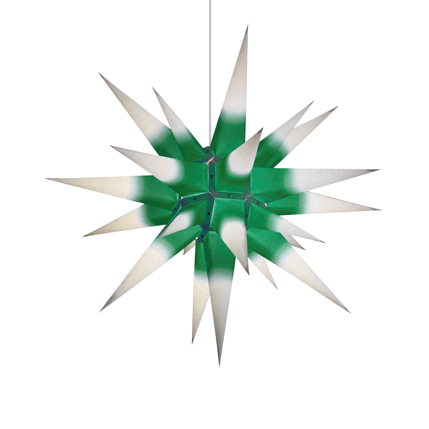 Herrnhuter Star paper 60cm white/green core