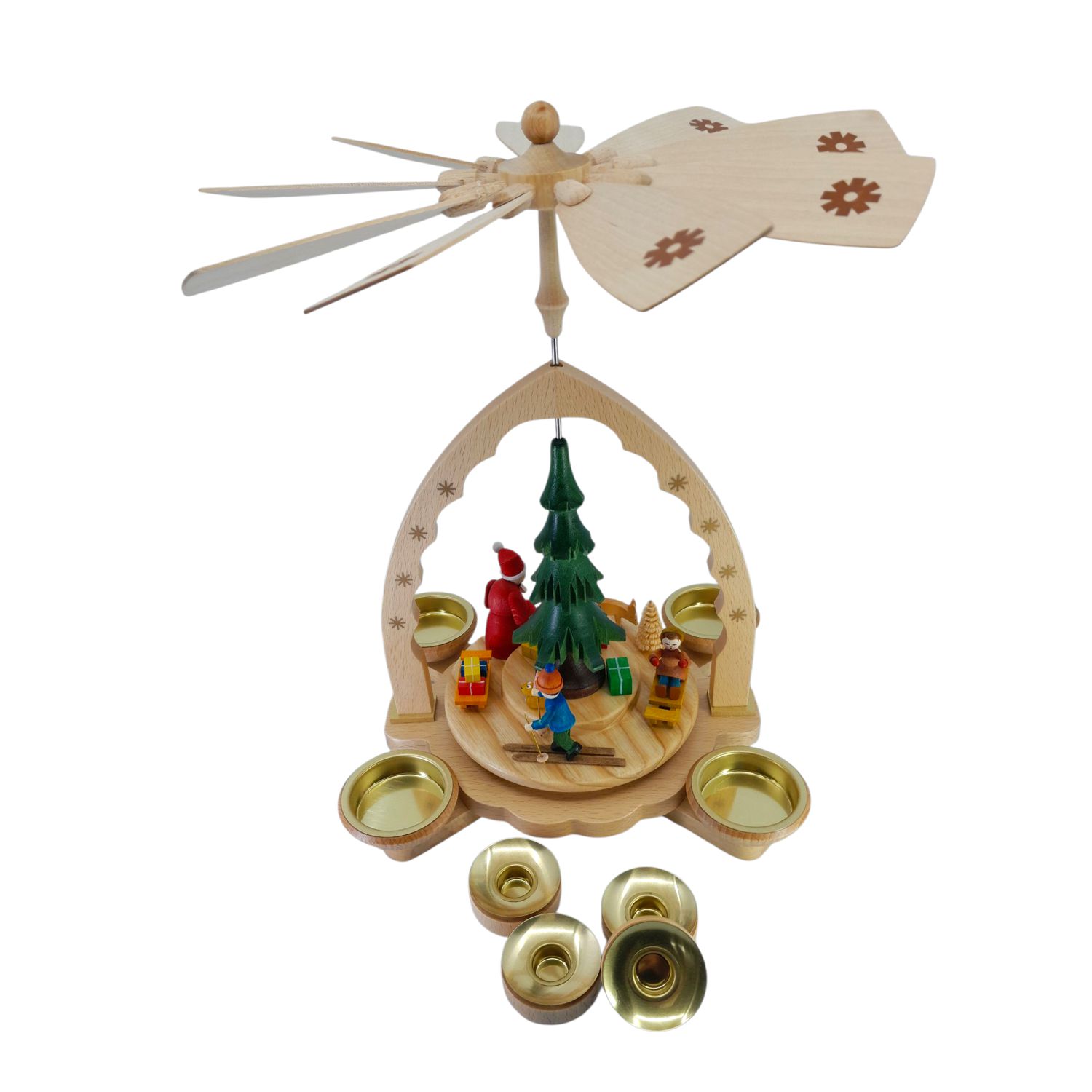 Pyramid Christmas forest colorful for tealight and candles