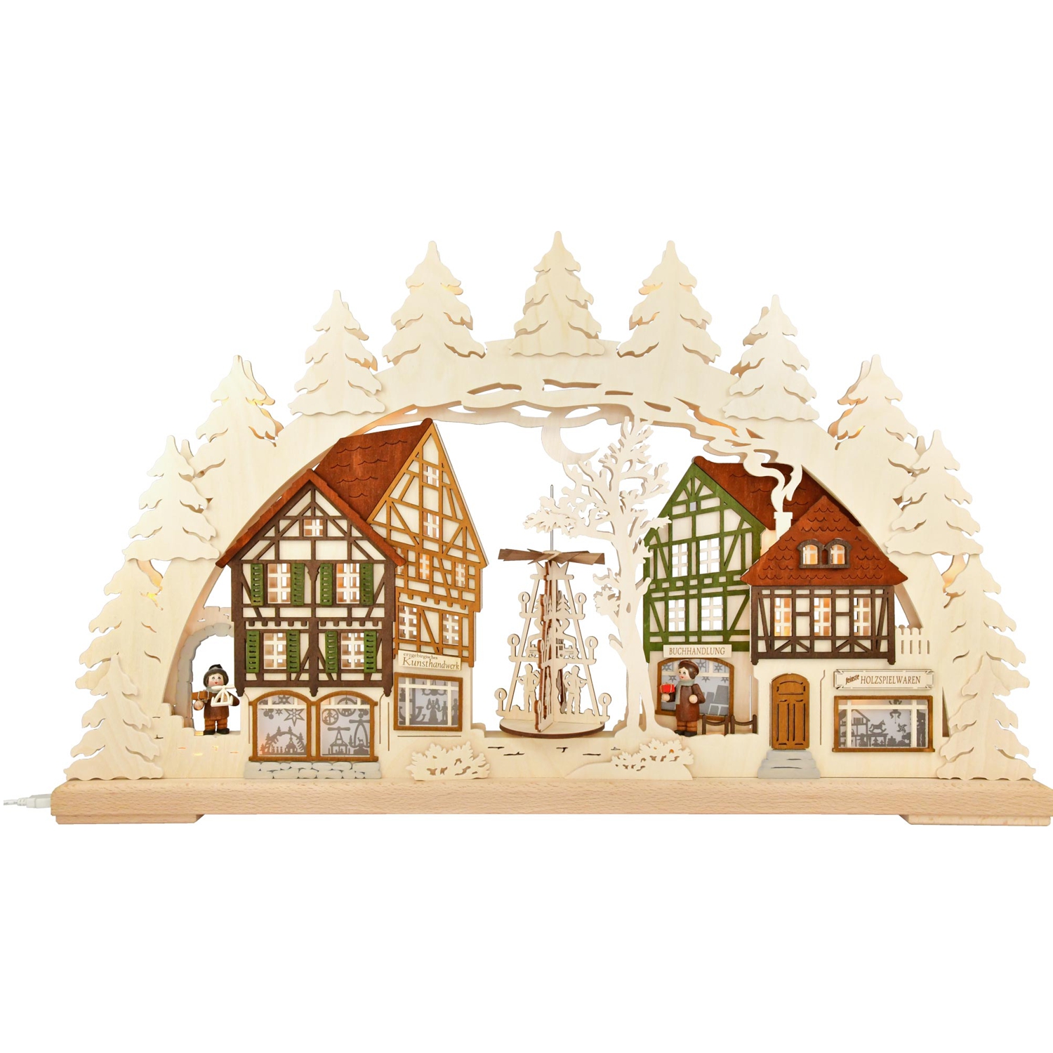 3D Schwibbogen half-timbered village with heat game