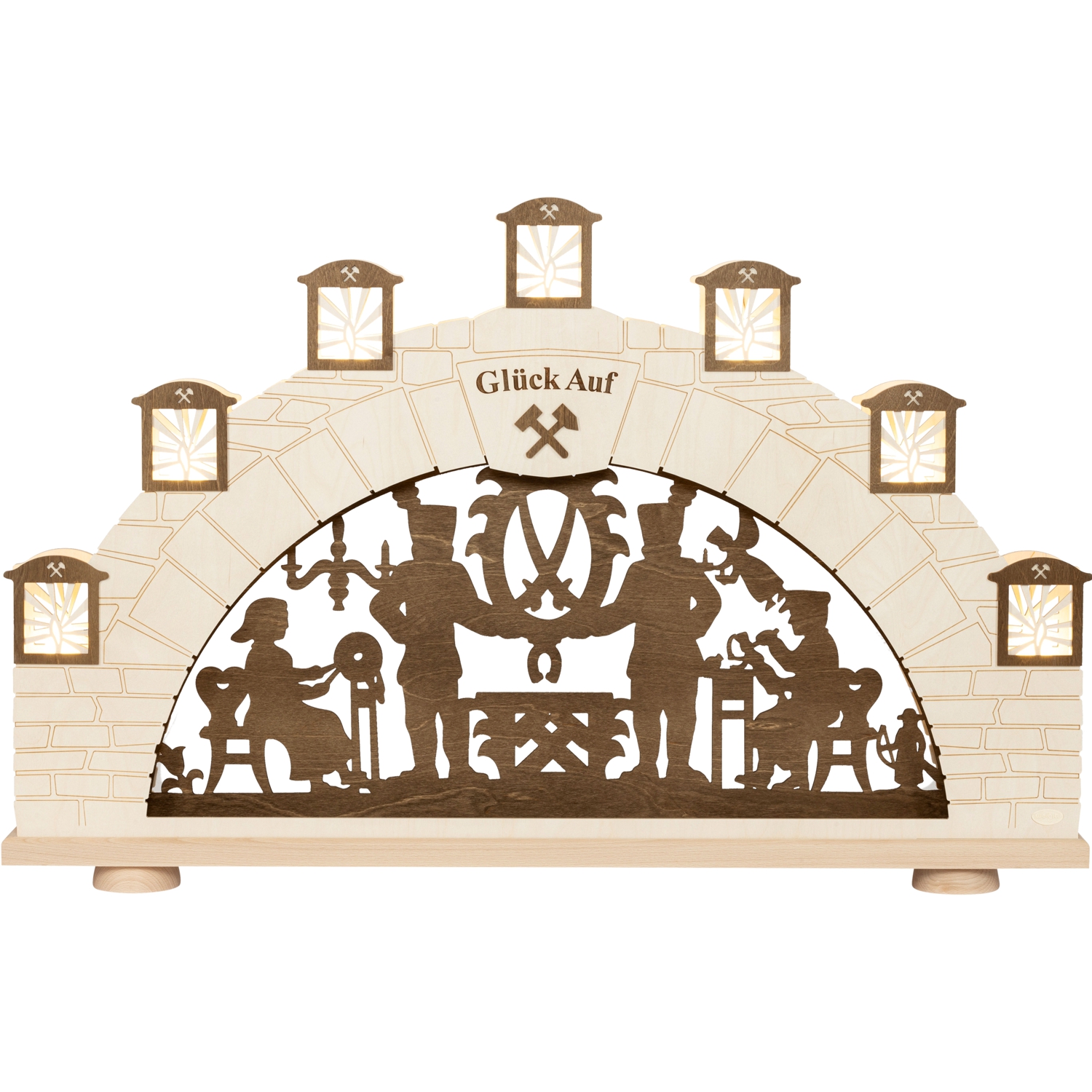 LED candle arch Erzgebirge XL, 7-flame