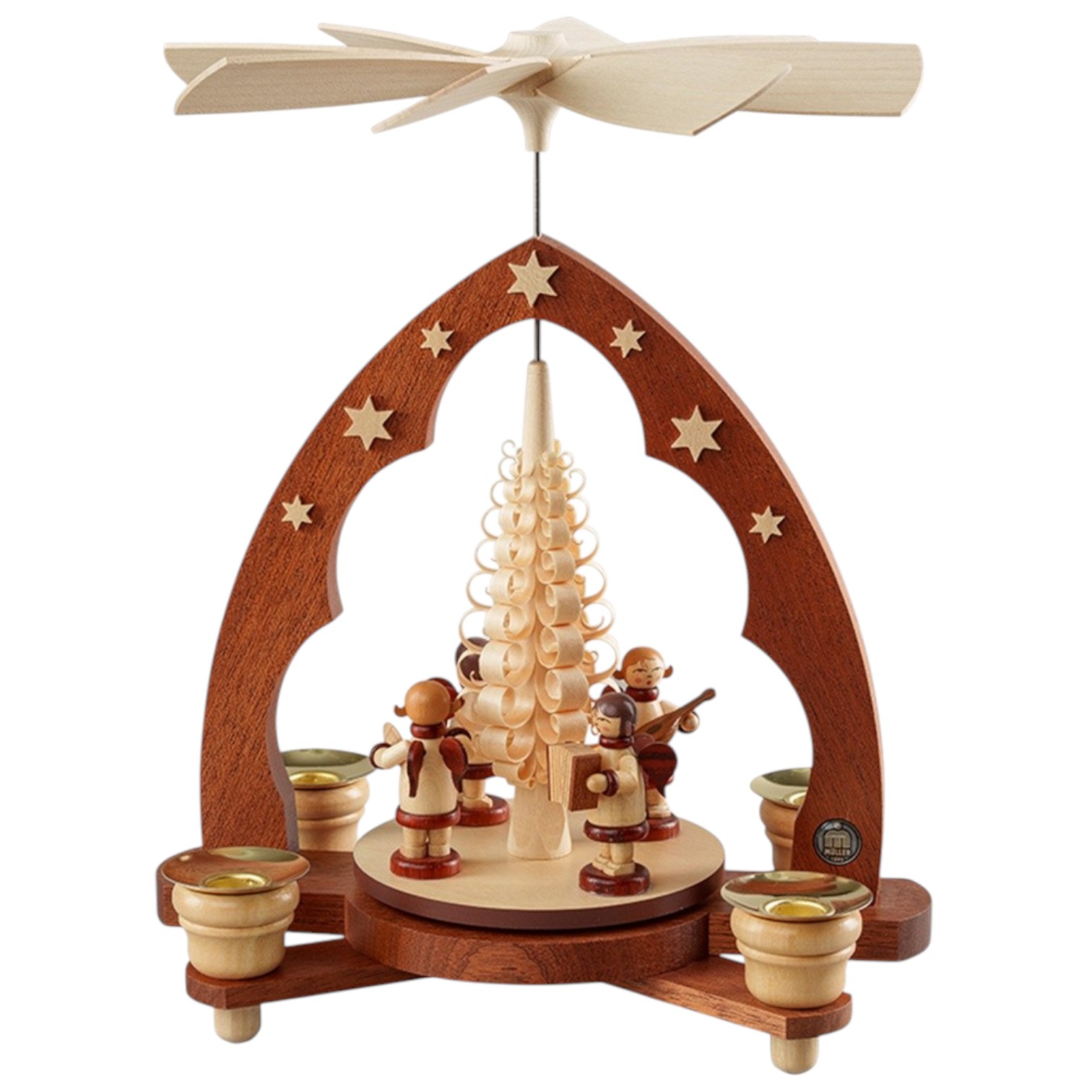Pointed arch pyramid musician angel