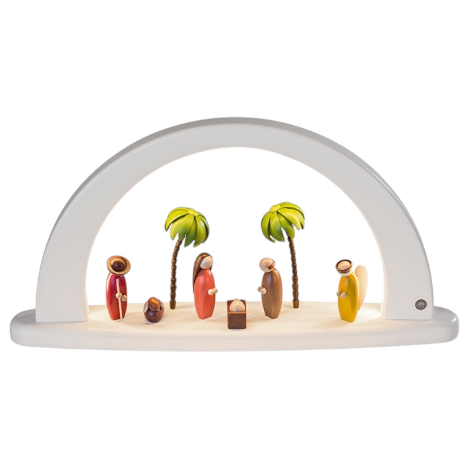 Modern candle arch of the Nativity, colored glazed