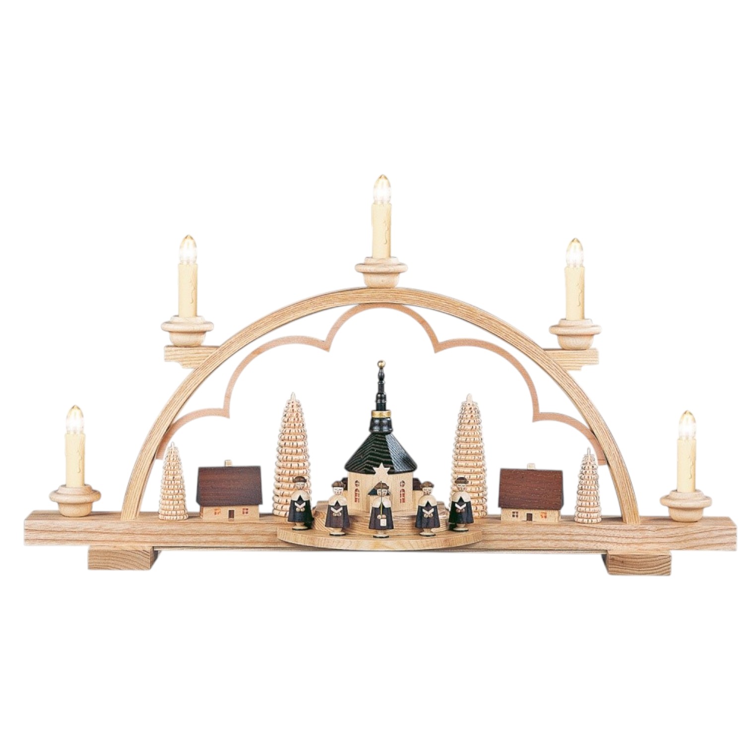 Candle arch carolers small village